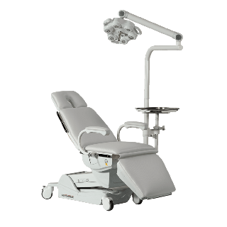 Mesa Clínica Automática Performance Revestimento em Courvin Náutico com Bandeja e Foco - Olsen