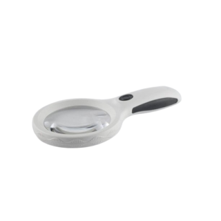 Lupa de Mão 90mm com 8 LEDs Branco + 1 LED UV