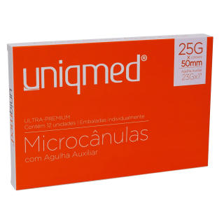 Microcânulas com Agulha Auxiliar Uniqmed - Caixa com 12 unidades